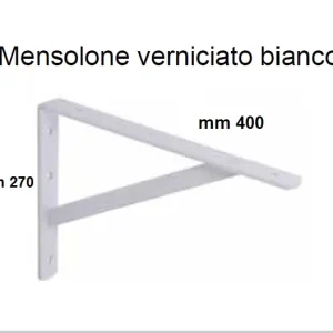 Weekendaanbieding Reggimensola pesante verniciata bianca da 400 mm Sipa mensolone pesante